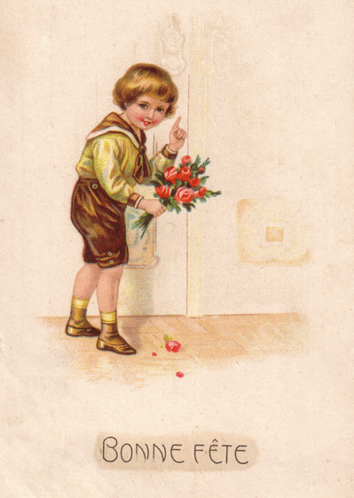 Carte ancienne bonne f&ecirc;te